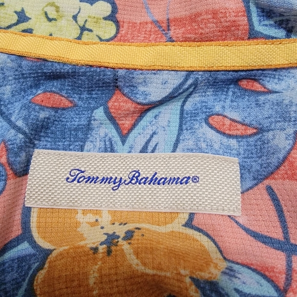 Tommy Bahama 100% Silk Orange Floral Shirt Size 3XB - Picture 9 of 13